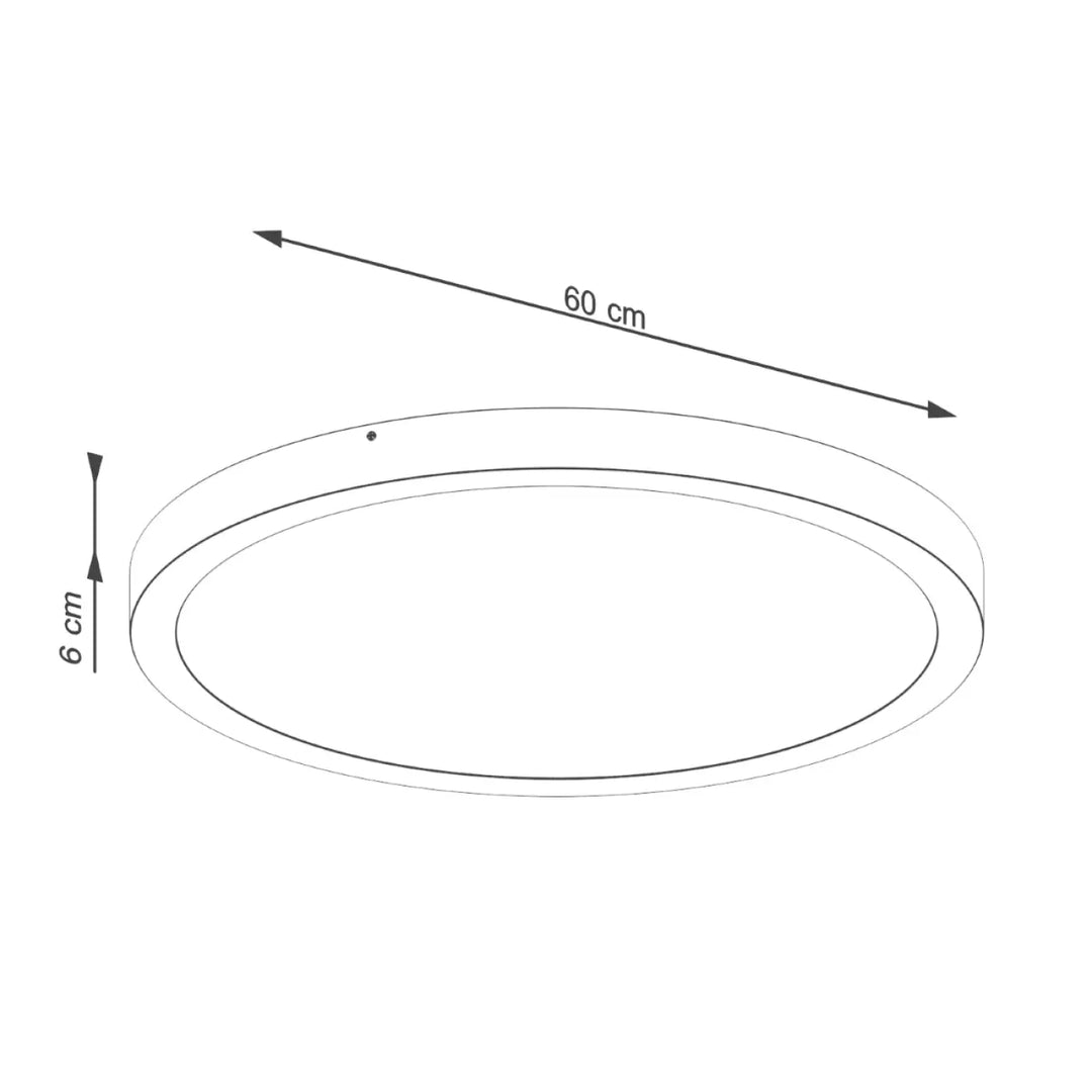 Luminaire plafonnier onyx 60 blanc led 3000k plafond rond 60 cm diamètre 6 cm hauteur design minimaliste facile à nettoyer poussière saccumule peu