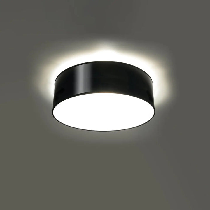 Luminaire plafonnier arena noir avec éclairage polyvalent et plafonnier rond à forme riche et centre lumineux blanc