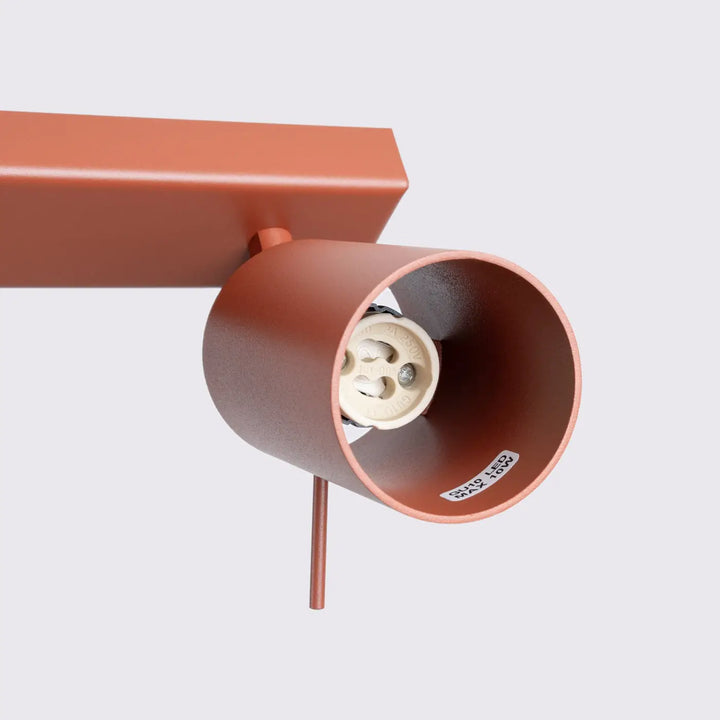 Luminaire plafonnier ring 6l rouge ochra en cuivre avec lampe ring minimalisme moderne et éclairage flexible