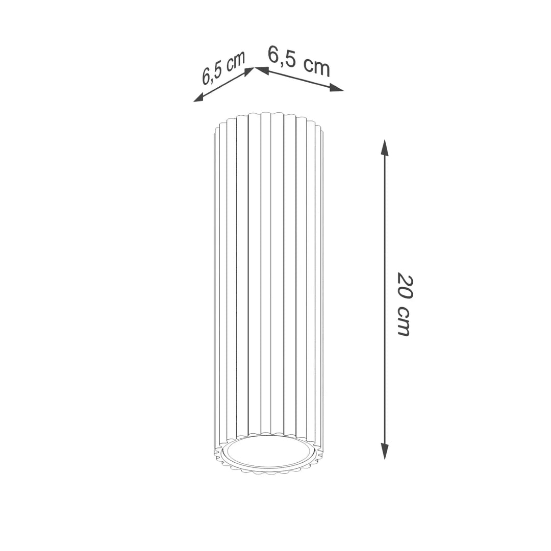 Luminaire plafonnier karbon 20 rouge ocre cylindrique 20 cm design minimaliste avec ampoules gu10 interchangeables