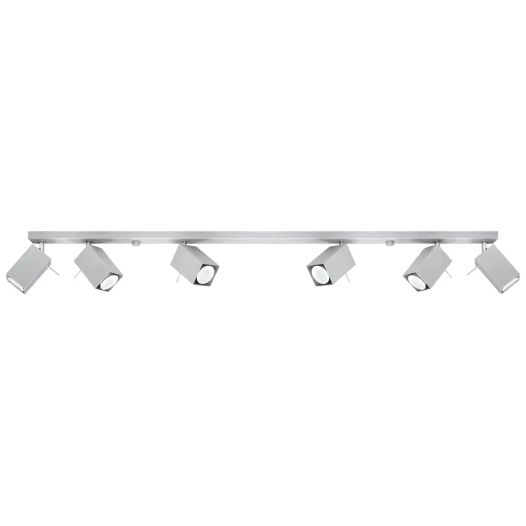 Plafonnier moderne Merida gris métal avec six spots Merida réglables pour diriger précisément l éclairage