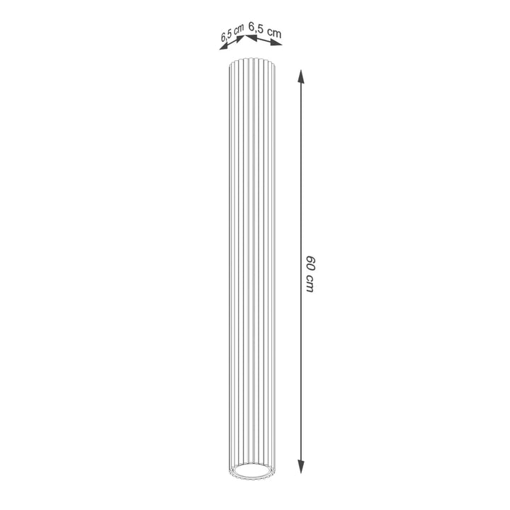 Luminaire plafonnier karbon 60 taupe cylindrique 60 cm avec ampoules gu10 interchangeables et design minimaliste
