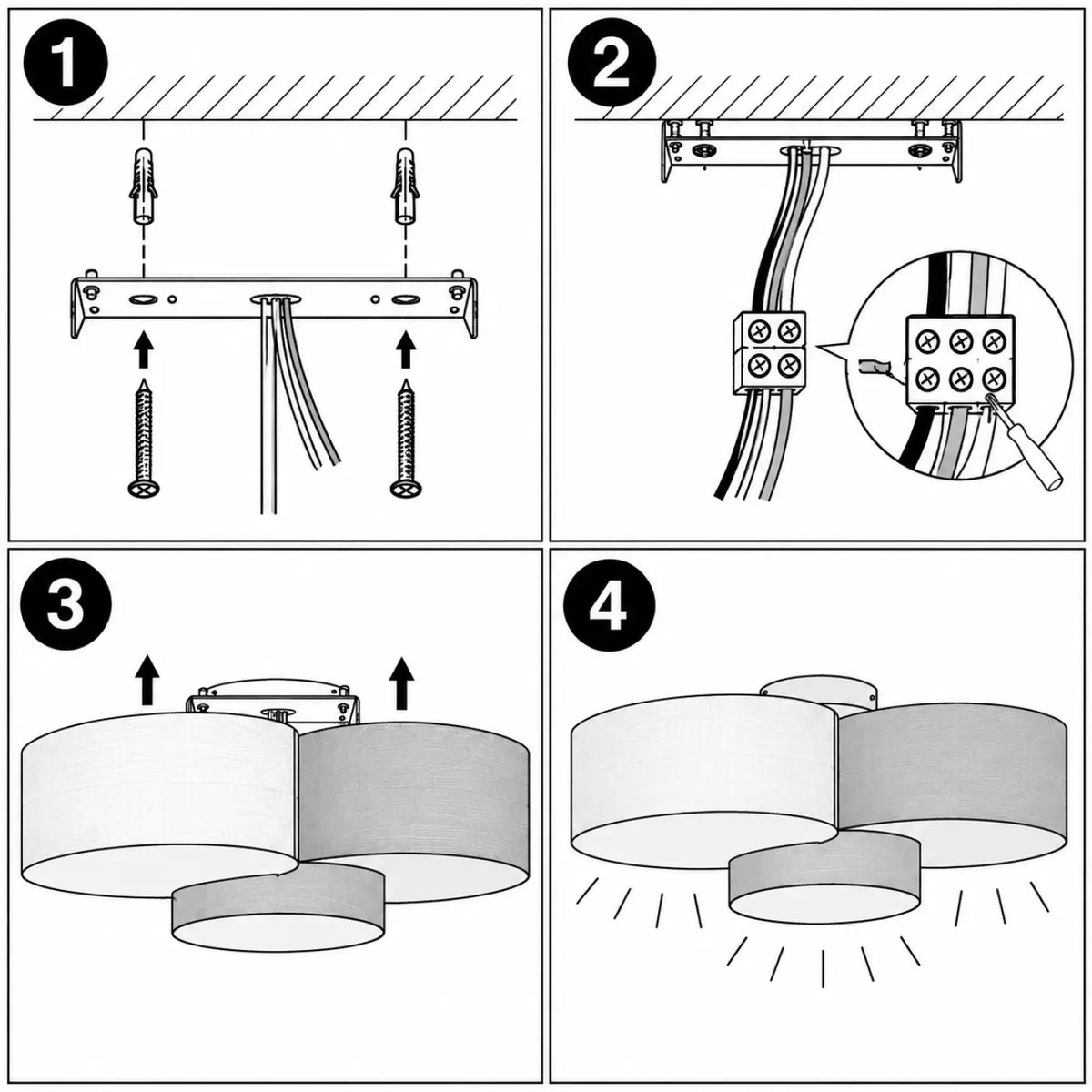 Schéma d'installation du luminaire
