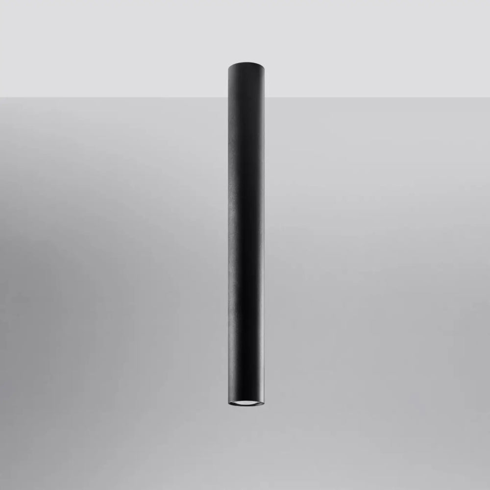 Luminaire plafonnier lagos 60 noir en cylindre noir mat avec design minimaliste pour une élégance moderne et lumière fonctionnelle