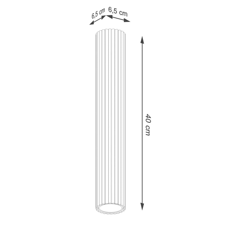 Luminaire plafonnier karbon allie design minimaliste avec ampoules gu10 interchangeables en taupe ribbé 40 cm de haut
