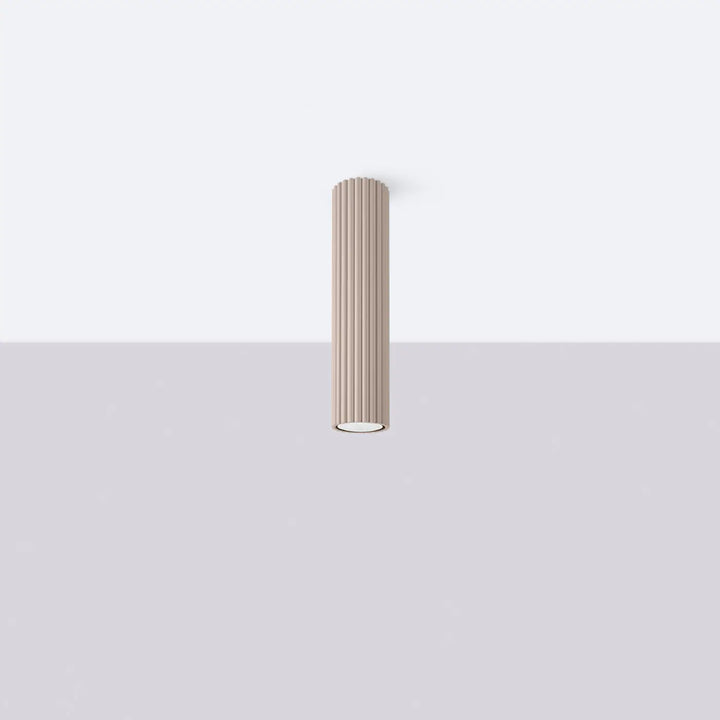 Plafonnier karbon allie beige taupe en design minimaliste avec ampoules gu10 interchangeables et structure cylindrique