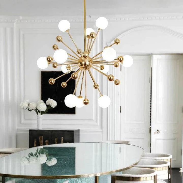 suspension luminaire boule blanche