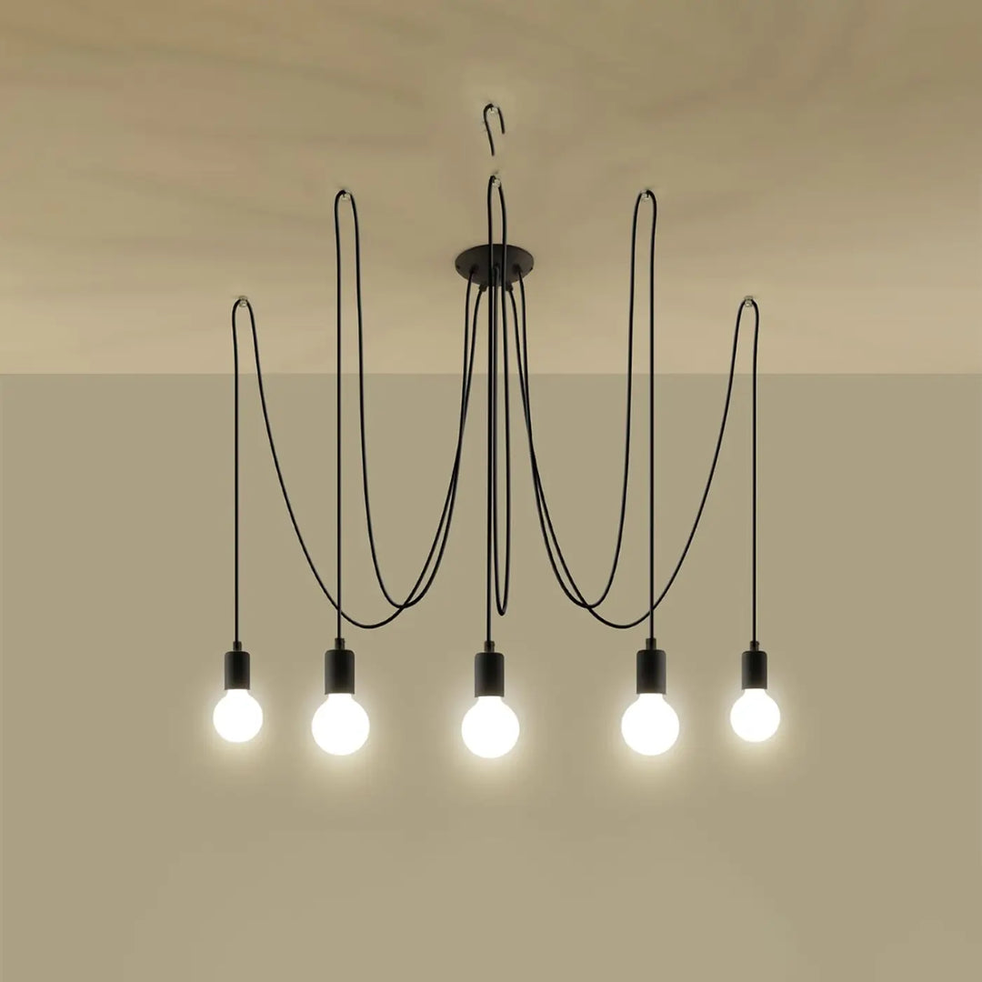 Lustre noir allumé