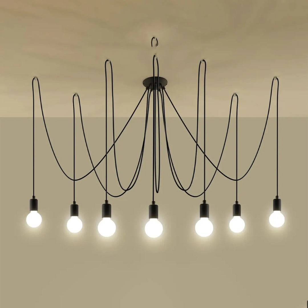 Lustre noir allumé