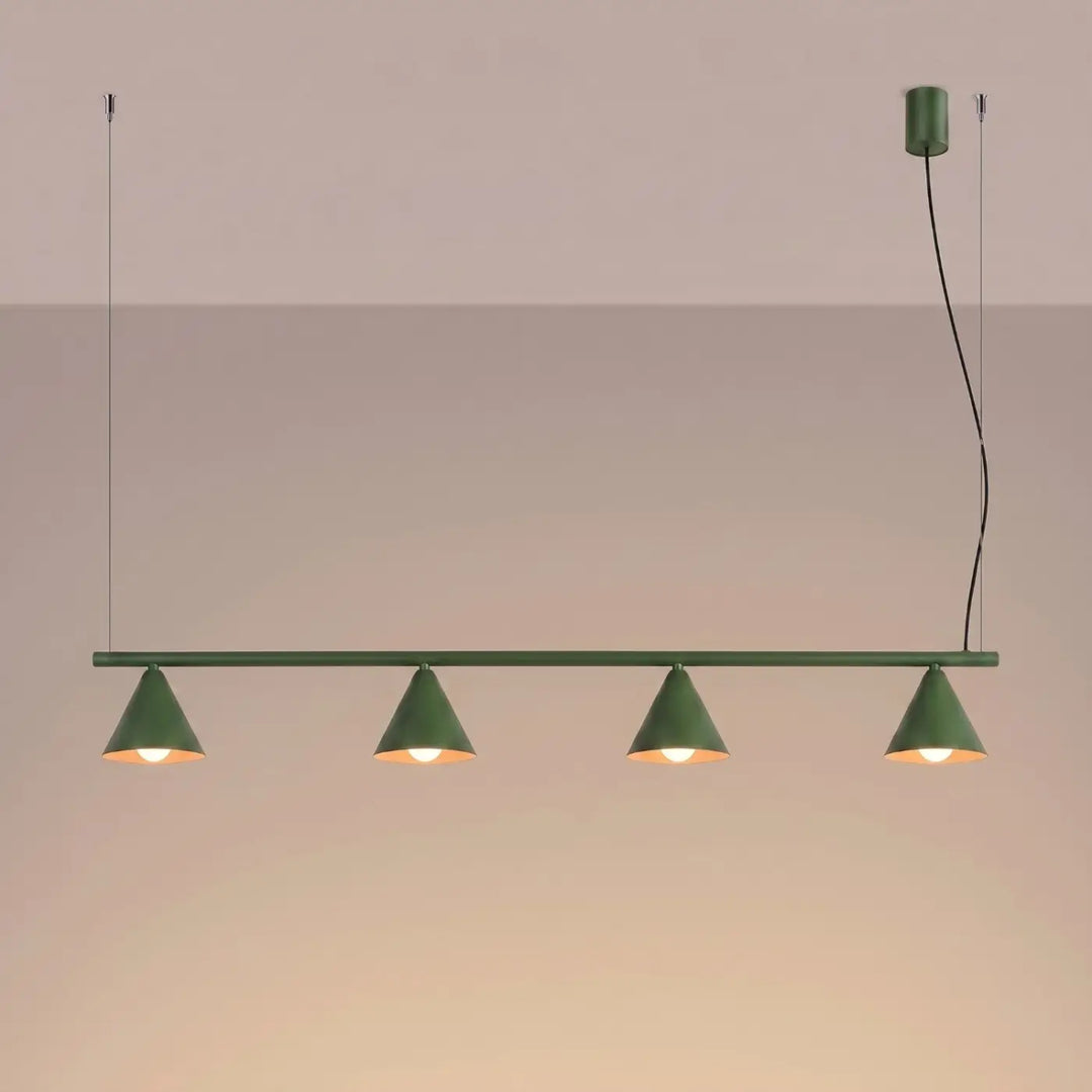 Lustre vert olive allumé