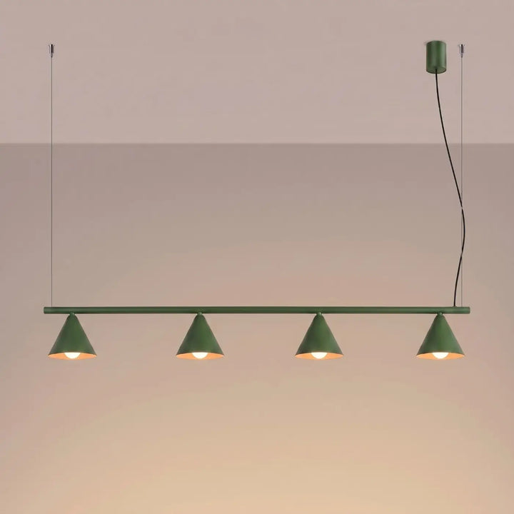 Lustre vert olive allumé