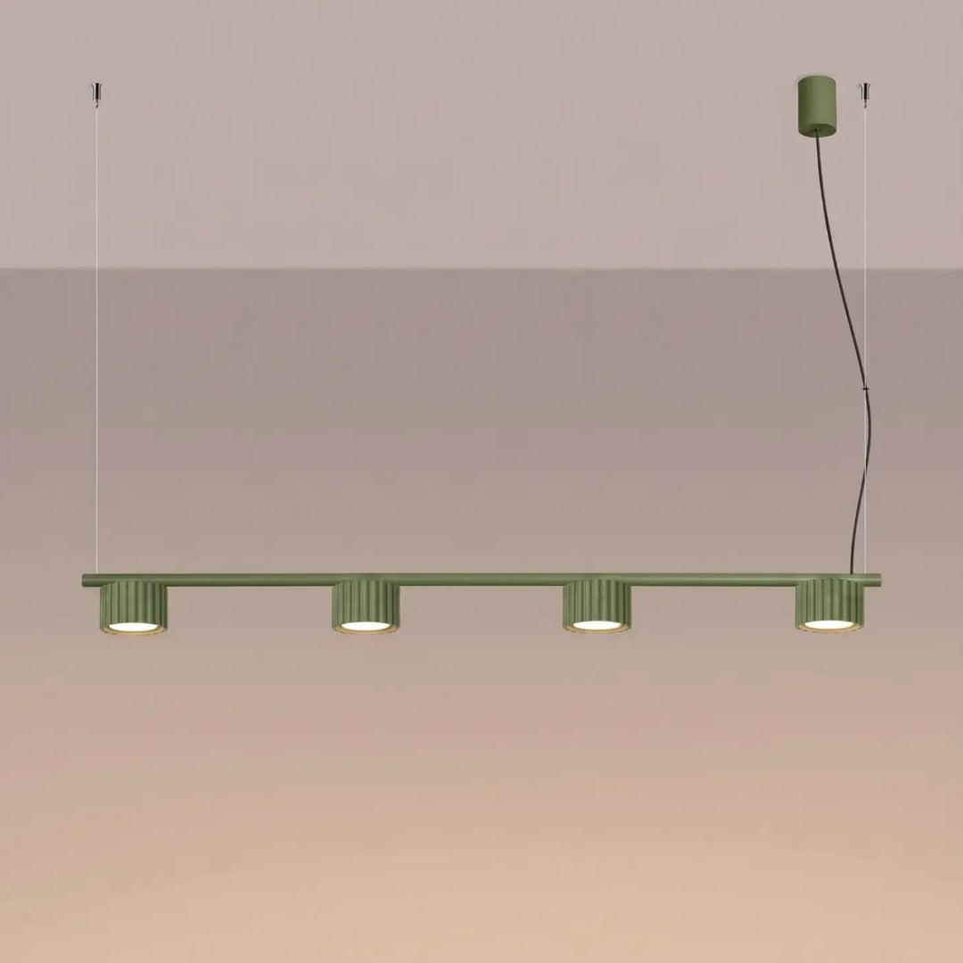 Lustre vert olive allumé