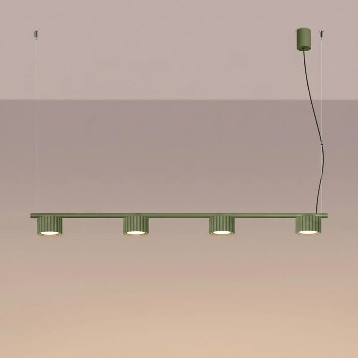 Lustre vert olive allumé