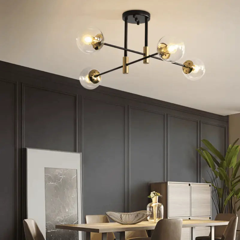 Lustre Boule Verre Vintage Élégant