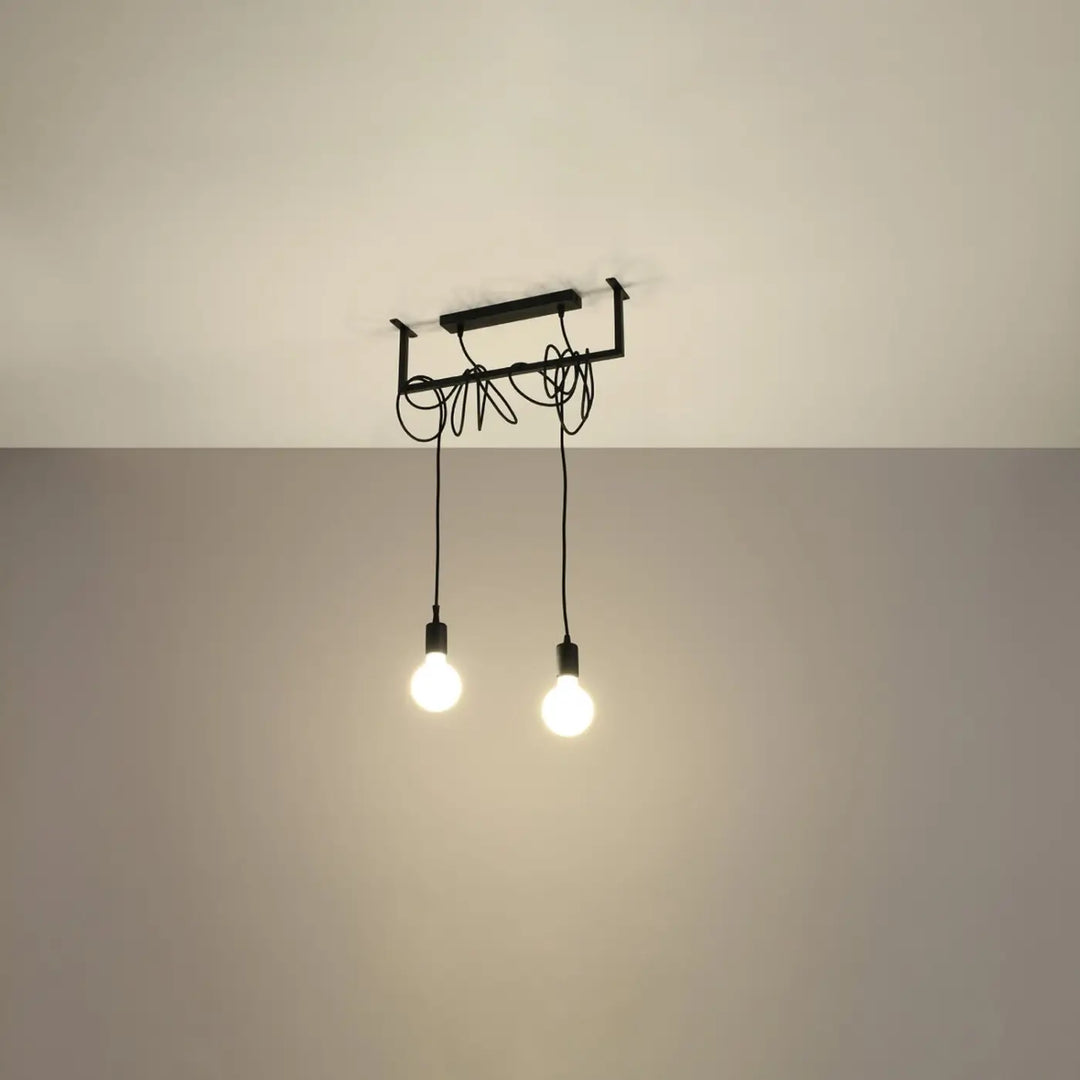 Lustre noir allumé