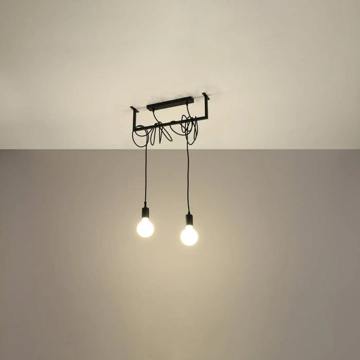 Lustre noir allumé