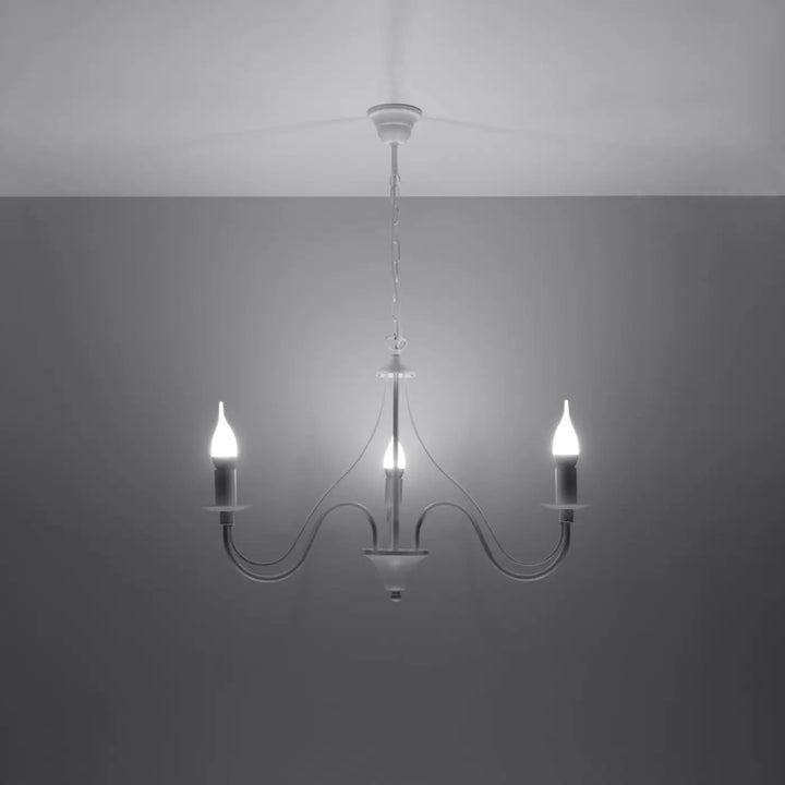 Lustre blanc allumé
