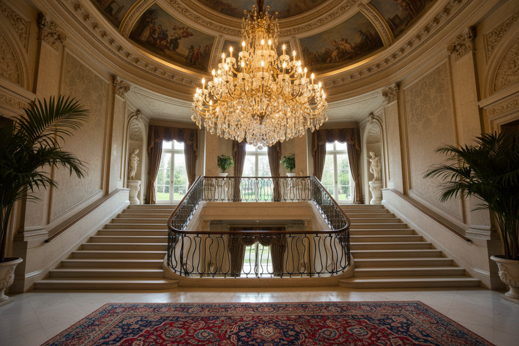 lustre et escalier