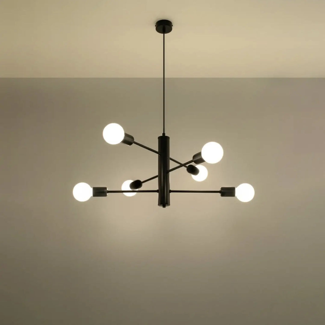 Lustre noir allumé