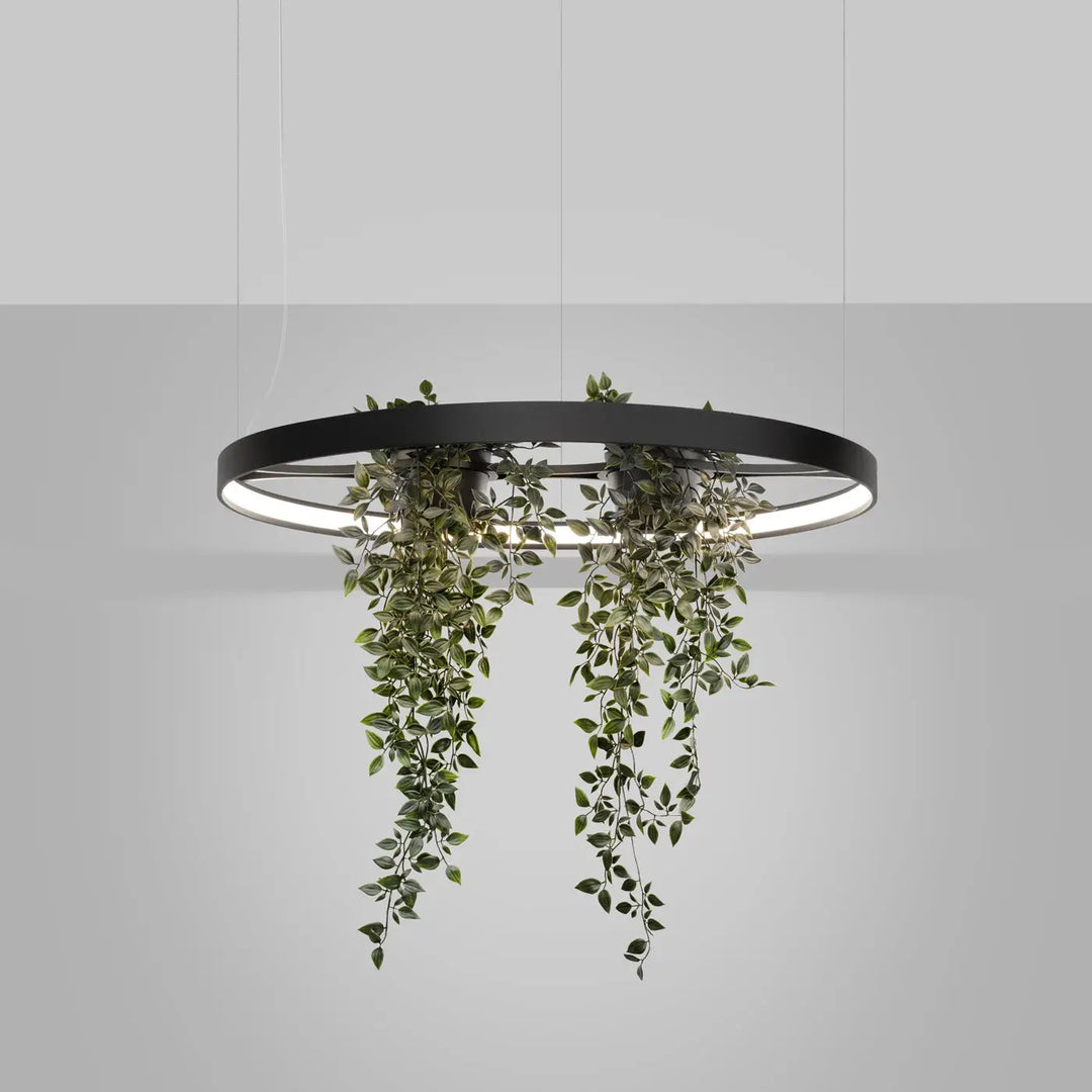 Lustre RIO BIO noir allumée, suspendu