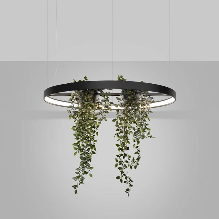 Lustre RIO BIO noir allumée, suspendu