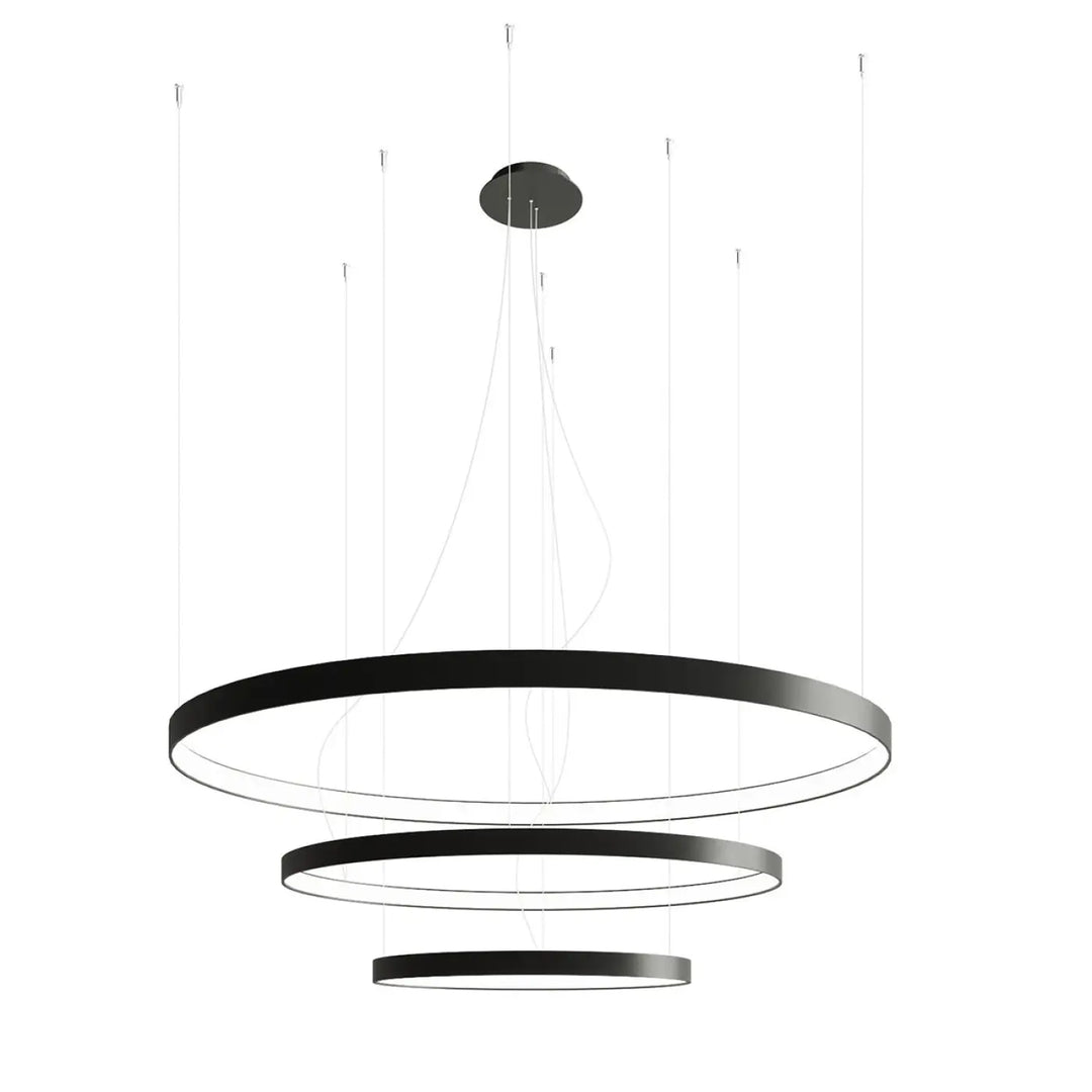 Lustre anneau RIO noir vue d'ensemble