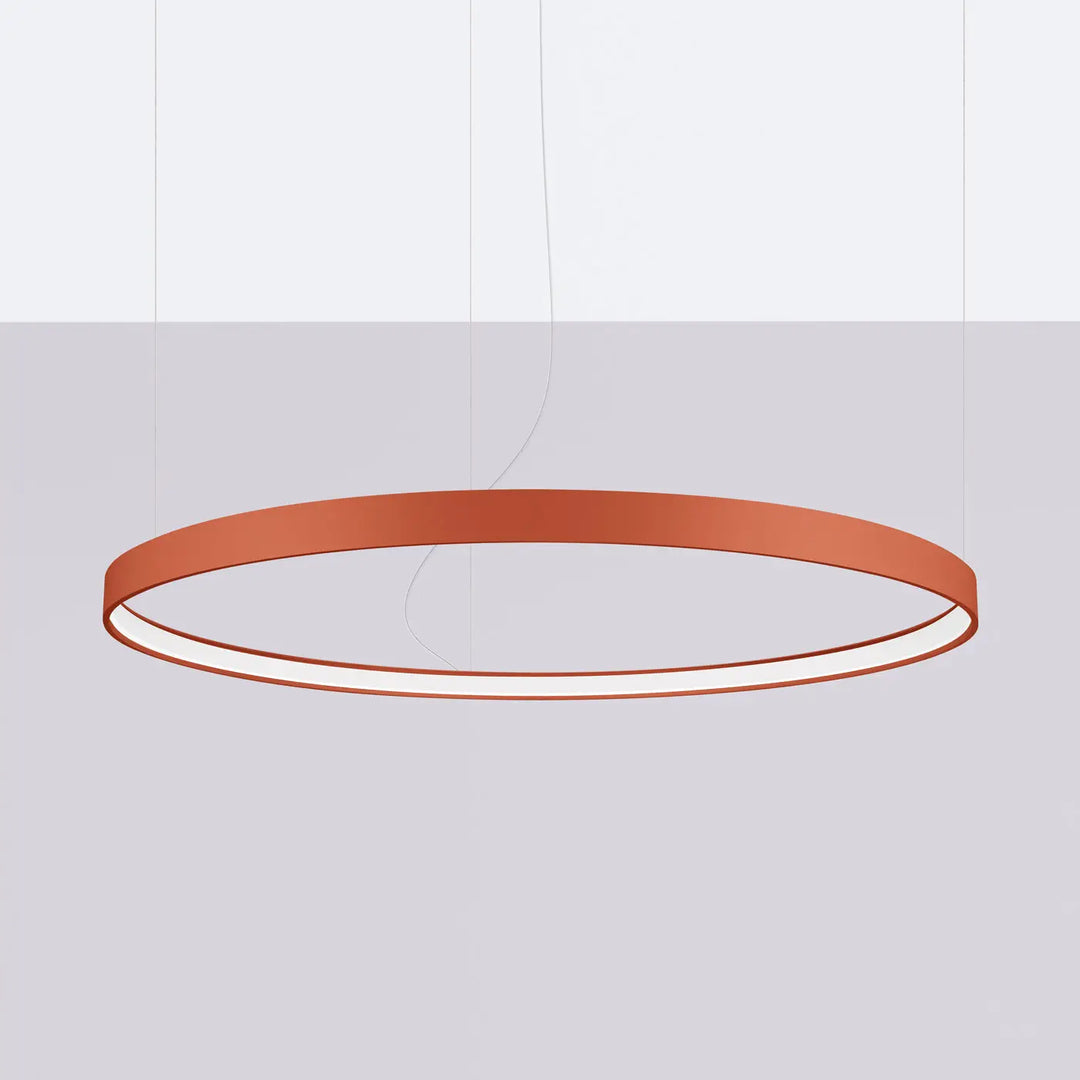 Lustre anneau RIO ocre rouge éteinte, suspendu