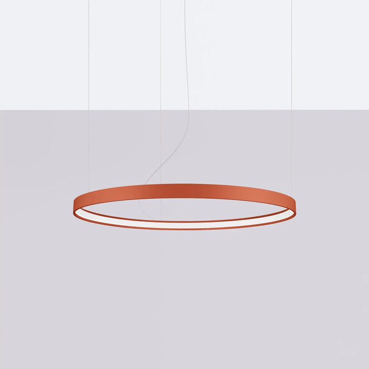 Lustre anneau RIO ocre rouge éteinte, suspendu