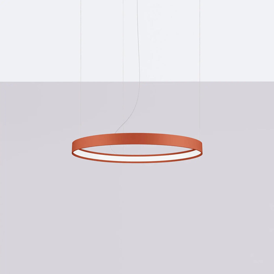 Lustre anneau RIO ocre rouge éteinte, suspendu