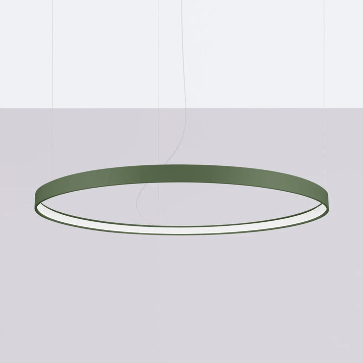 Lustre anneau RIO vert olive éteinte, suspendu