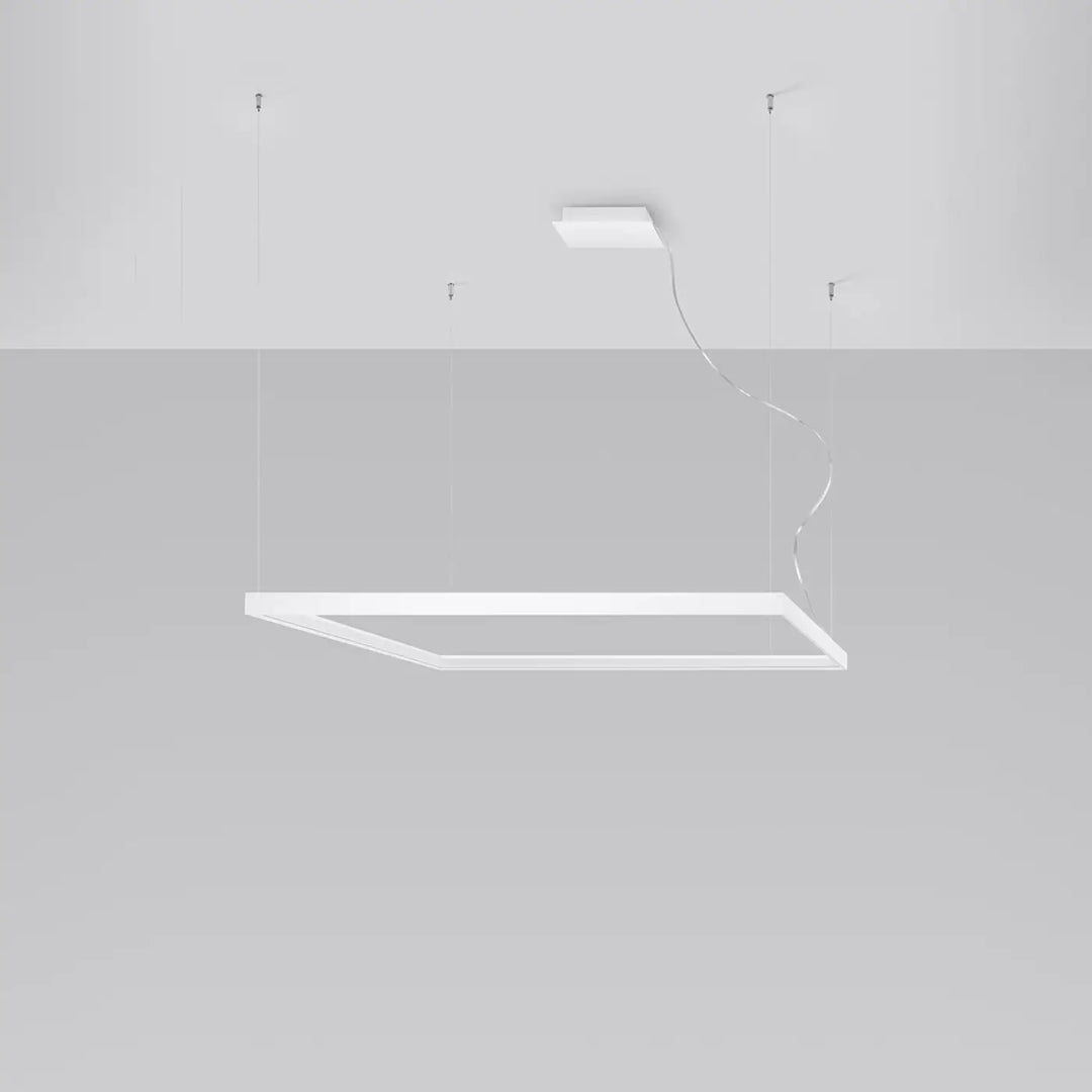 Lustre carré NELYA blanc éteinte, suspendu