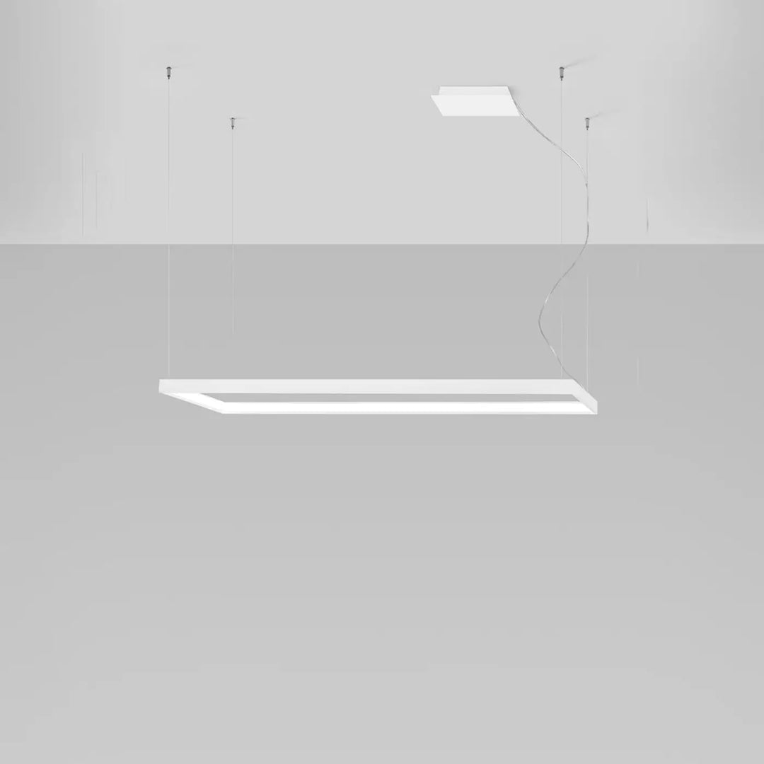 Lustre rectangulaire TUULA blanc éteinte, suspendu
