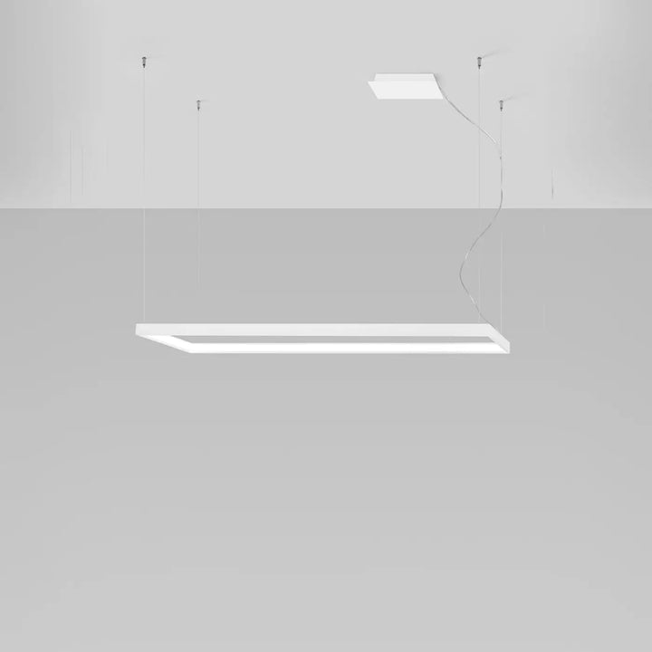 Lustre rectangulaire TUULA blanc éteinte, suspendu