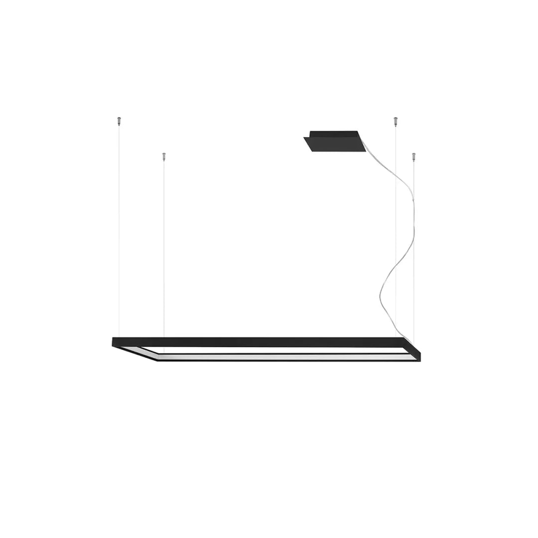 Lustre rectangulaire TUULA noir éteinte, vue d'ensemble