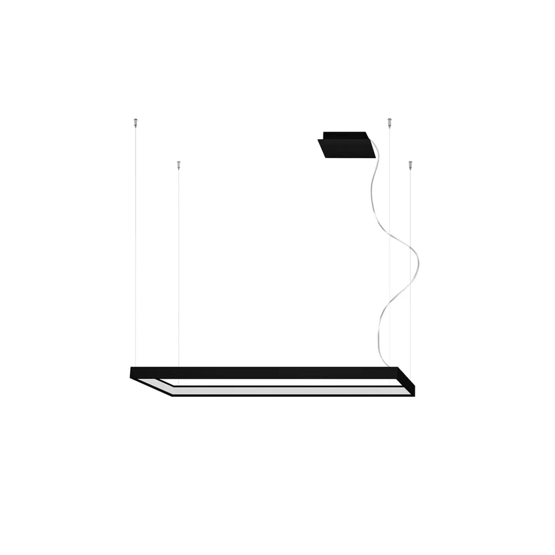Lustre rectangulaire TUULA noir éteinte, vue d'ensemble
