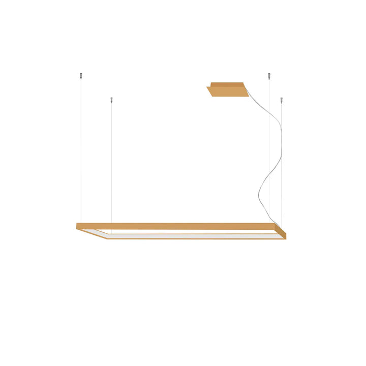 Lustre rectangulaire TUULA doré éteinte, vue d'ensemble