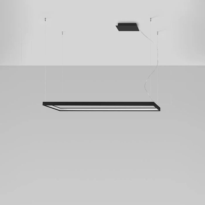 Lustre rectangulaire TUULA noir éteinte, suspendu