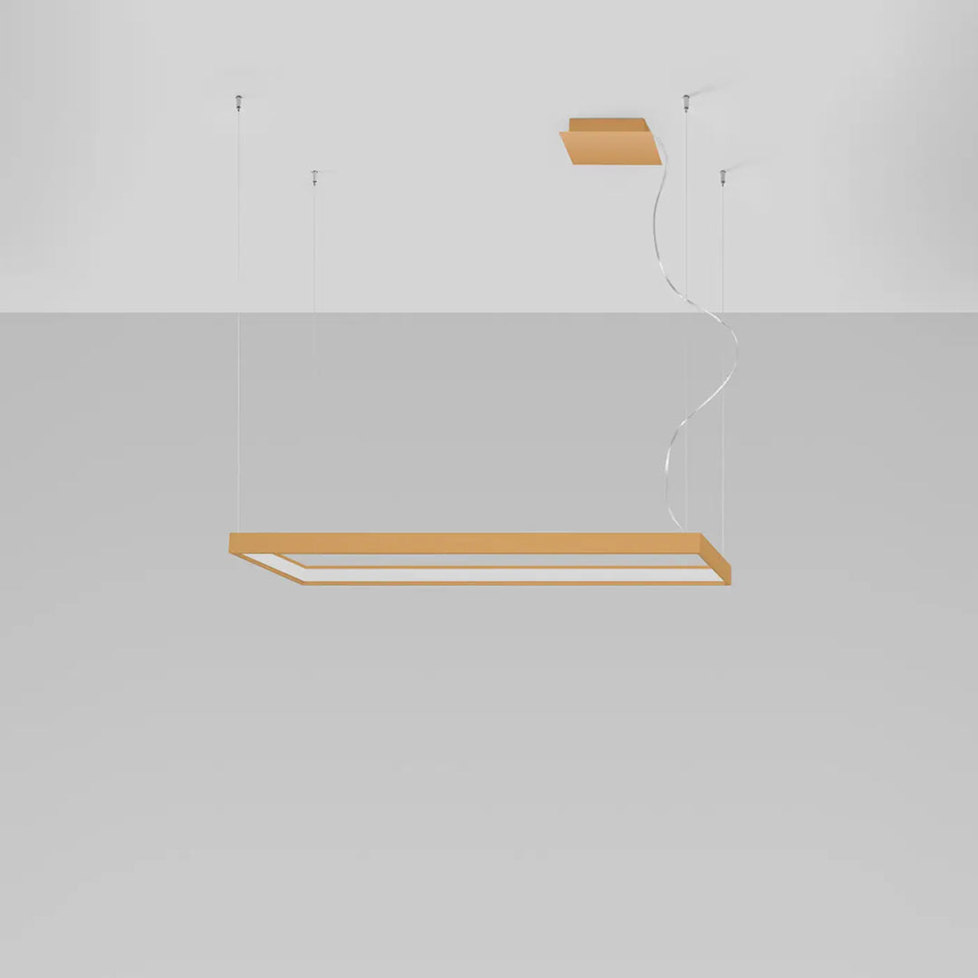 Lustre rectangulaire TUULA doré éteinte, suspendu