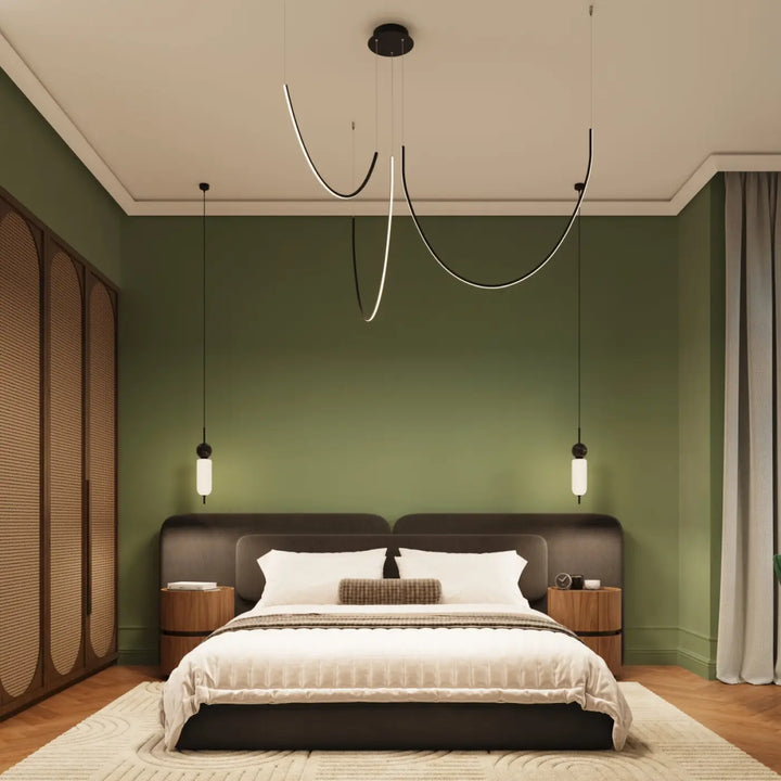 Lustre ALVAR noir dans un intérieur contemporain