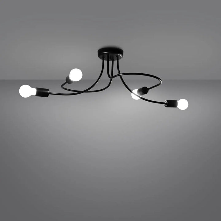 Lustre noir allumé
