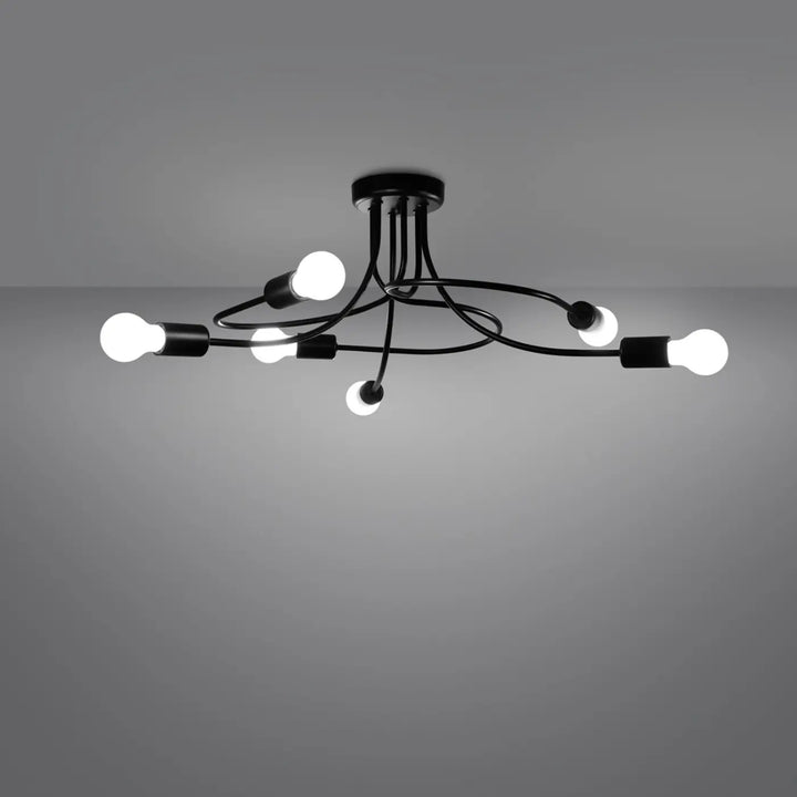 Lustre noir allumé