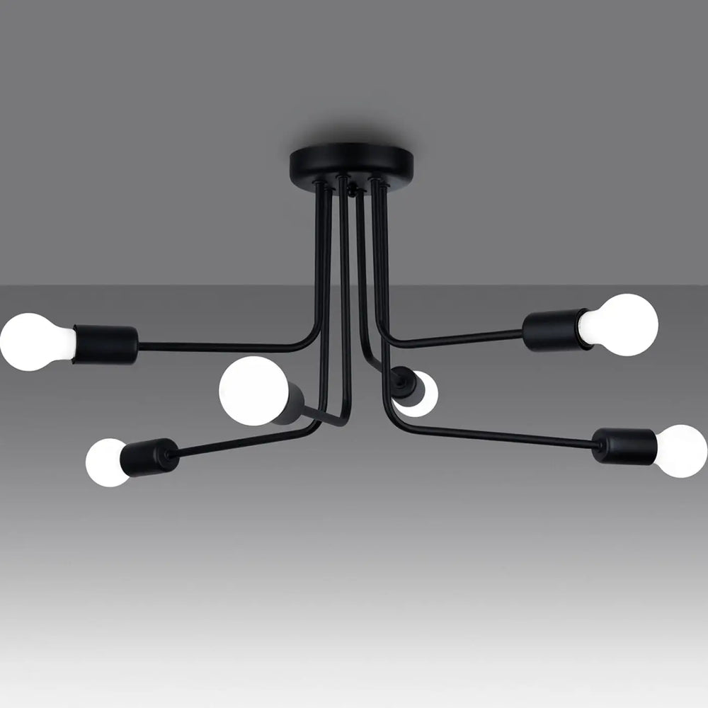 Lustre noir allumé