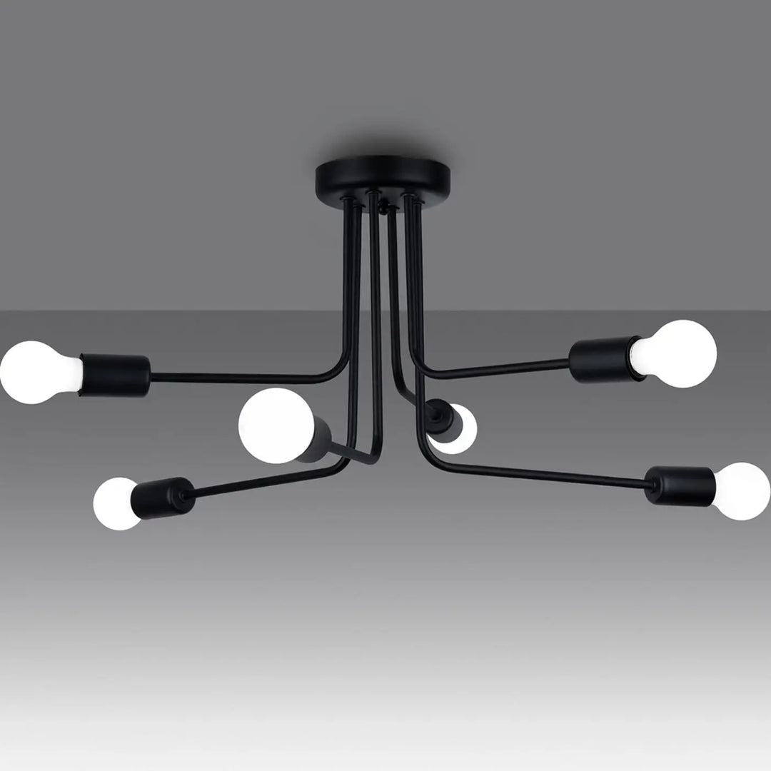 Lustre noir allumé