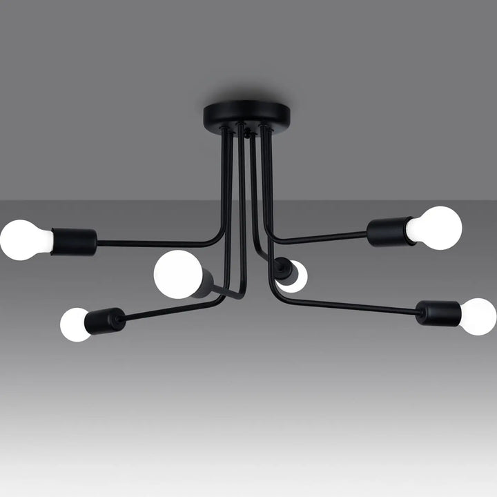 Lustre noir allumé