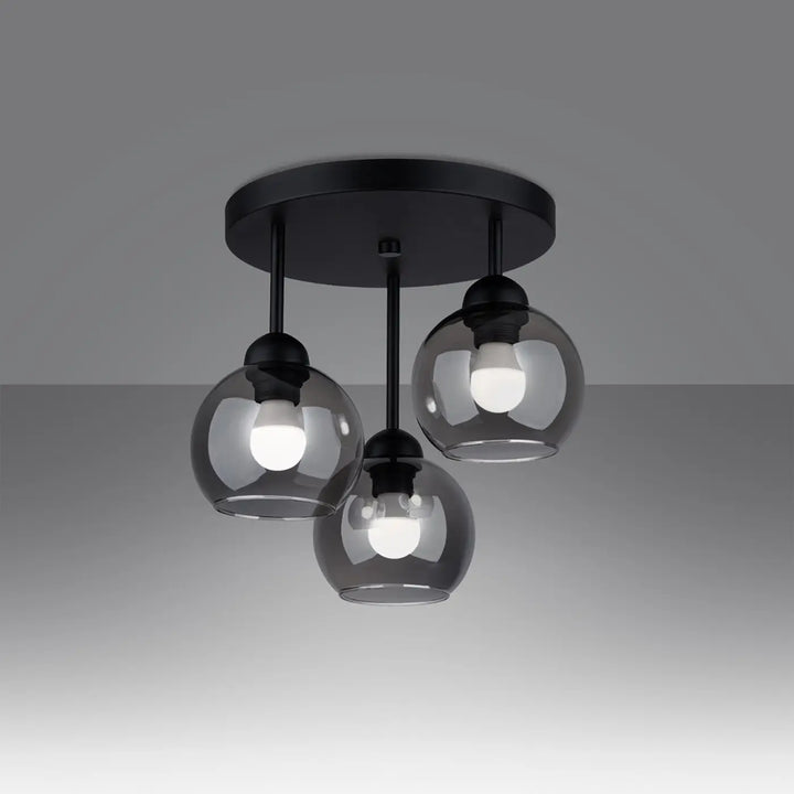 Lustre noir allumé