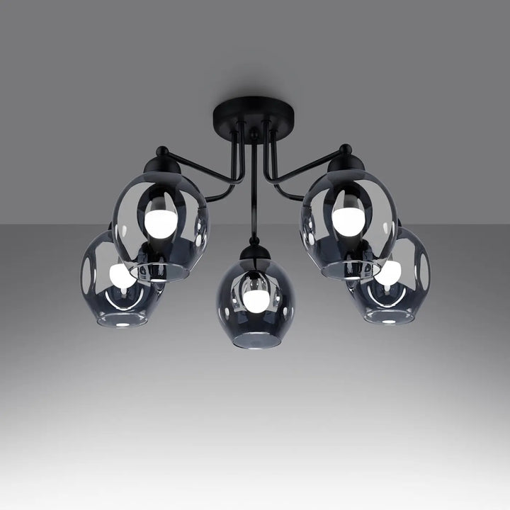 Lustre noir allumé