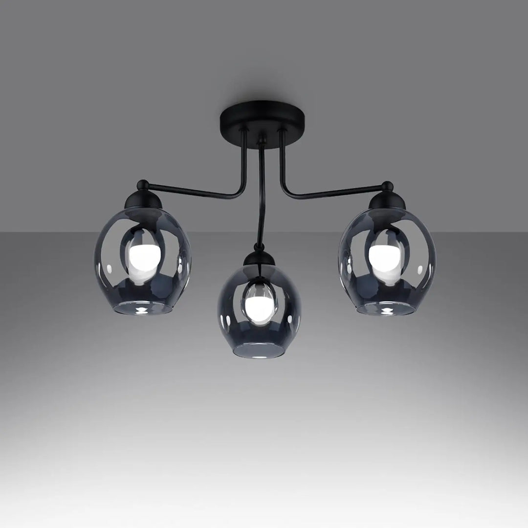 Lustre noir allumé