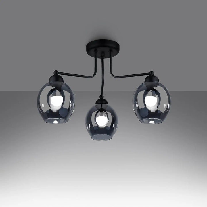 Lustre noir allumé