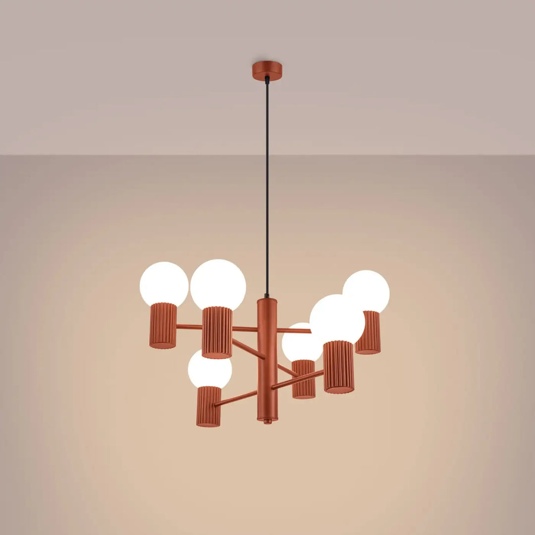 Lustre ocre rouge allumé