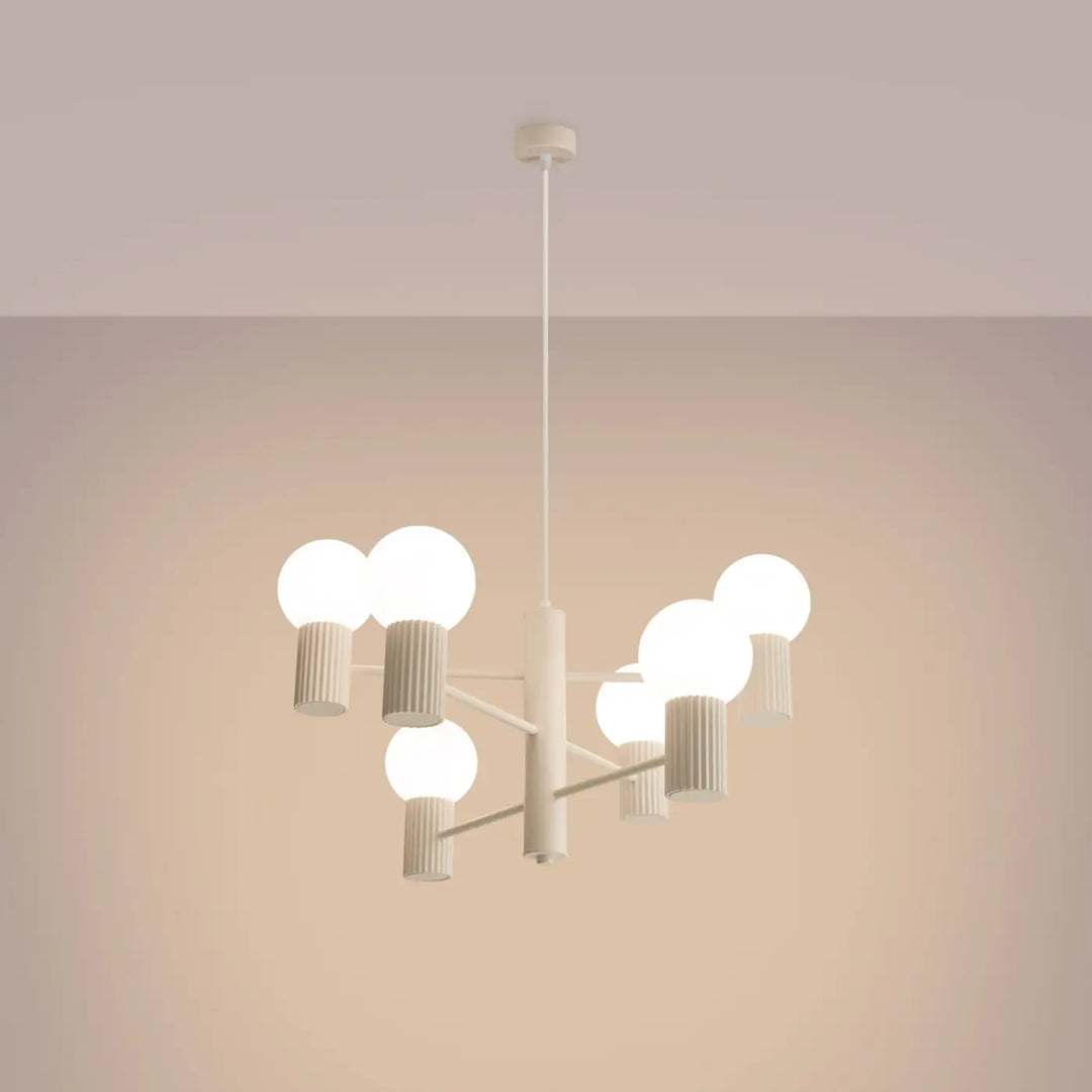 Lustre beige allumé